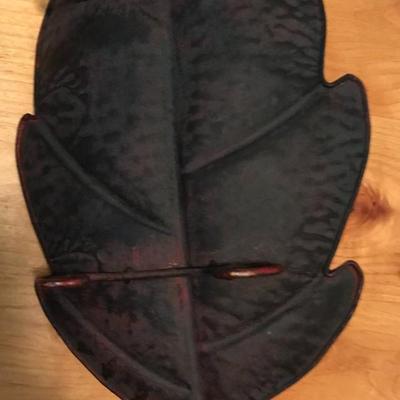 Decorative Red Leaf Metal Tray