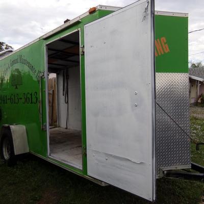 2010 Trans Haul Inc. 6' x 12' Enclosed V-Nose Cargo Trailer.