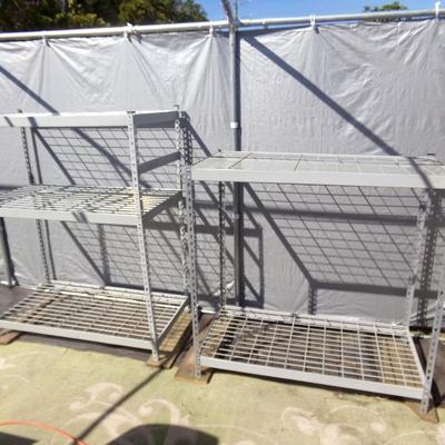 3 Set of Adjustable Metal Racks with Extra Shelving.