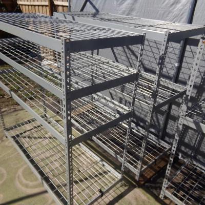 3 Set of Adjustable Metal Racks with Extra Shelving.