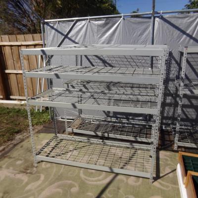 3 Set of Adjustable Metal Racks with Extra Shelving.