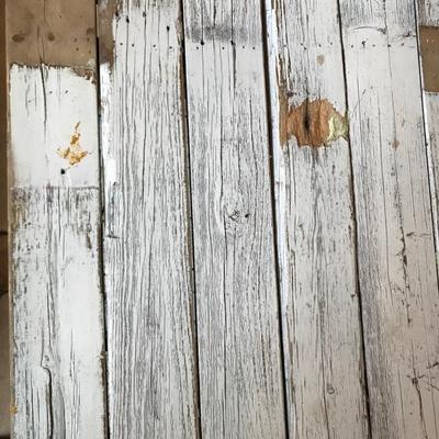 Distressed white wash wood table