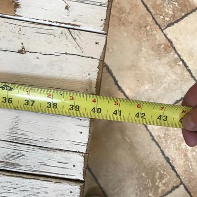 Distressed white wash wood table