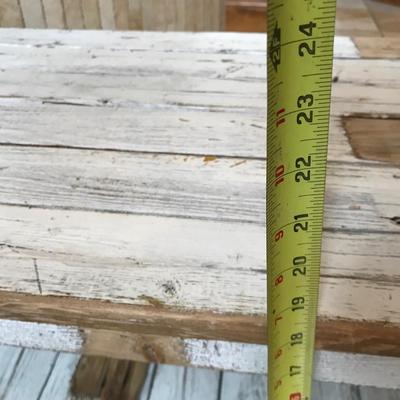 Distressed white wash wood table