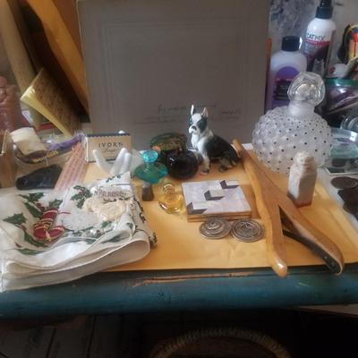 Girly Girly Lot  perfume  earing silver thimble compact  ring holder etc