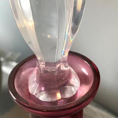 Ruby Red Bohemian Cut Crystal Decanter