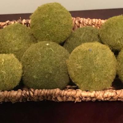 Decorative Moss Balls in Basket
