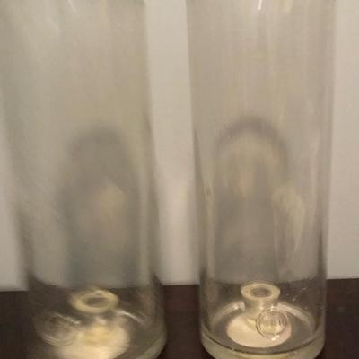 Pair of Smith Hawkins Glass Hurricane Taper Candle Holder