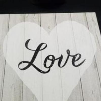 Canvas Wall Art "Love" Quote Saying 10'' X 10''