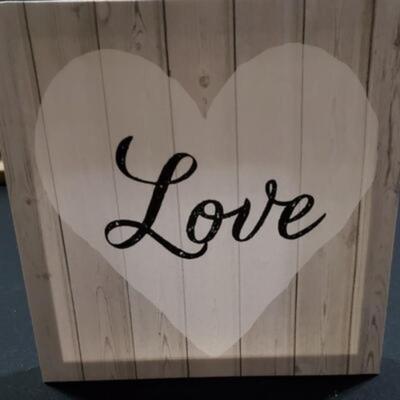Canvas Wall Art "Love" Quote Saying 10'' X 10''