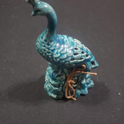Peacock Potpourri Figurine - 7''