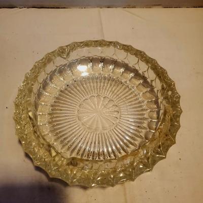 Vintage Ornate Glass Ash Tray - L