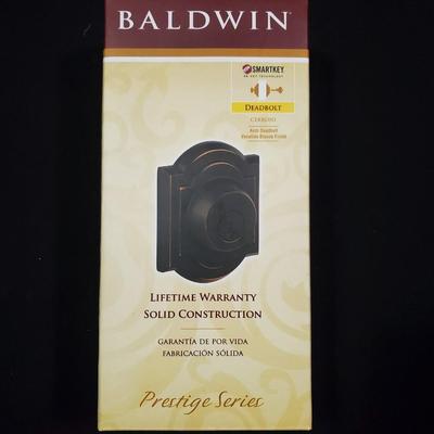 NEW Deadbolt Baldwin Prestige Series Arch in Venetian Bronze Finish Smart Key 380 NIB