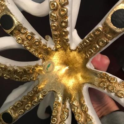 White ceramic octopus with gold