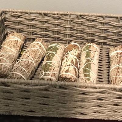 6 Smudge sticks in a basket
