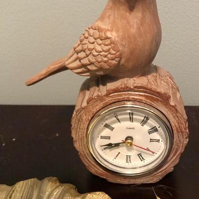 Bird clock and flower dish