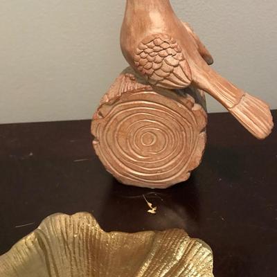 Bird clock and flower dish