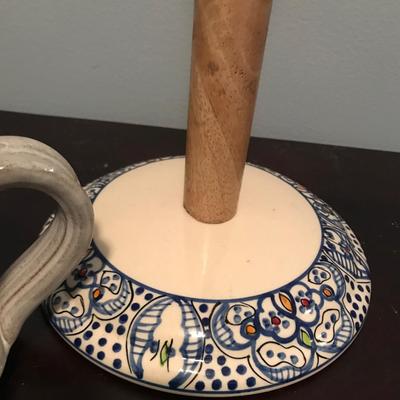 Magnolia mug and Ceramic paper towel holder