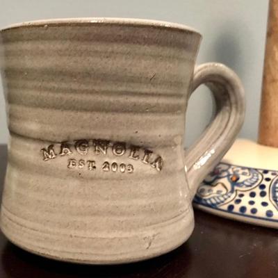 Magnolia mug and Ceramic paper towel holder