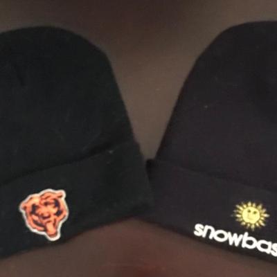 2 black knit hats
