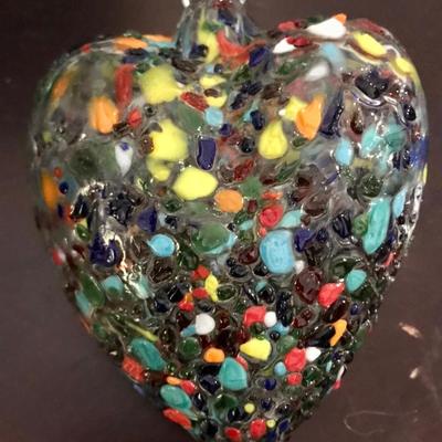 Hand blown glass heart