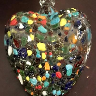 Hand blown glass heart
