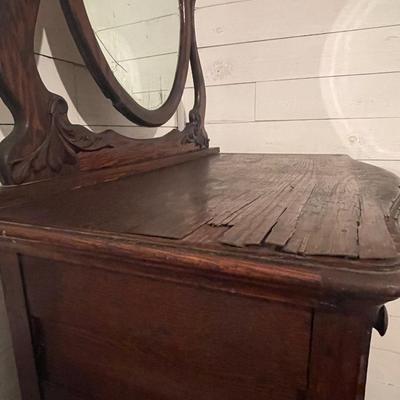Antique Chest With Beveled Mirror