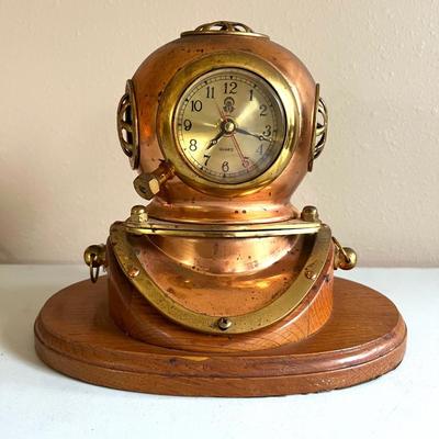 Nautical Diving Helmet Clock