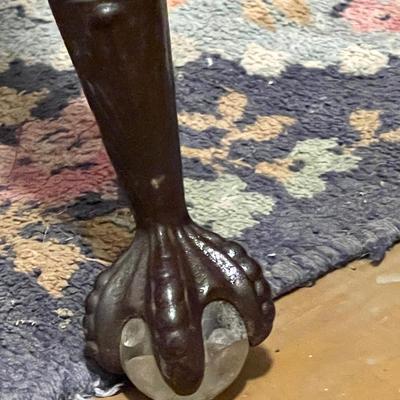Antique Victorian Parker Glass Ball Piano Stool