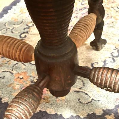 Antique Victorian Parker Glass Ball Piano Stool