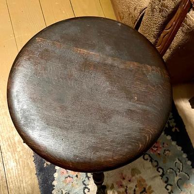 Antique Victorian Parker Glass Ball Piano Stool