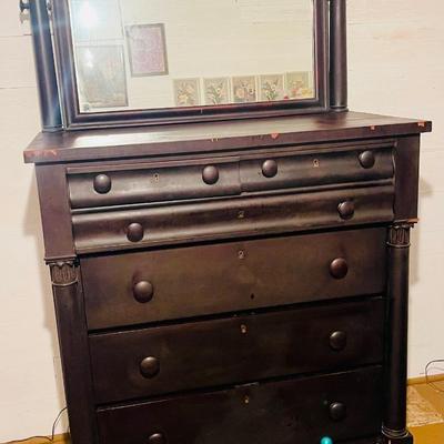 Antique Chest With Mirror