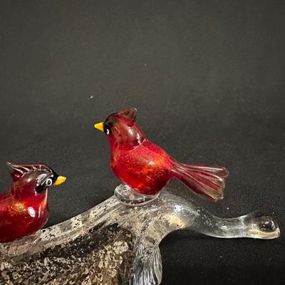 BEAUTIFUL MURANO CARDINAL BIRDS