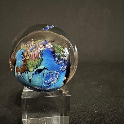 AWESOME- JOSH SIMPSON -INITIALED ART GLASS MARBLE