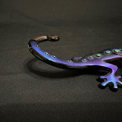 COLORFUL ART GLASS GECKO - SIGNED