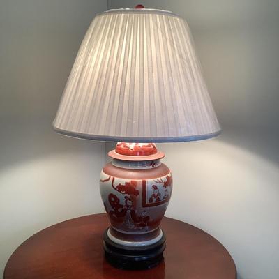527 Vintage Asian Hand painted Ginger Jar Porcelain Table Lamp