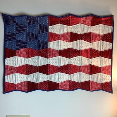 546 Handmade Flag Quilt Wall Hanging