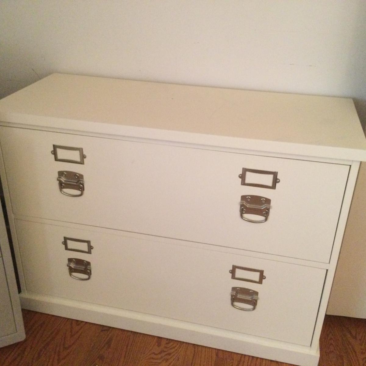 585 White Pottery Barn Two Drawer Filing
