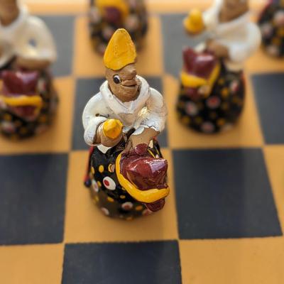 Vintage Brazil Clay Chess Set. Folk Art. 2