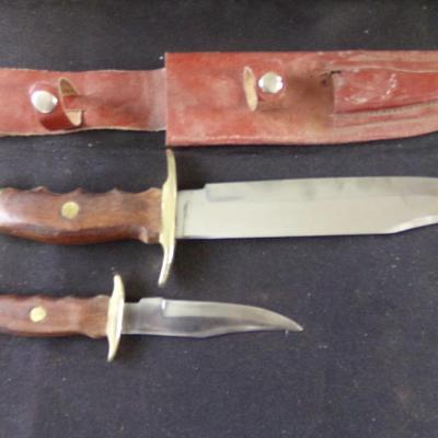 13" AND 8" BOWIE STLYE KNIVES.