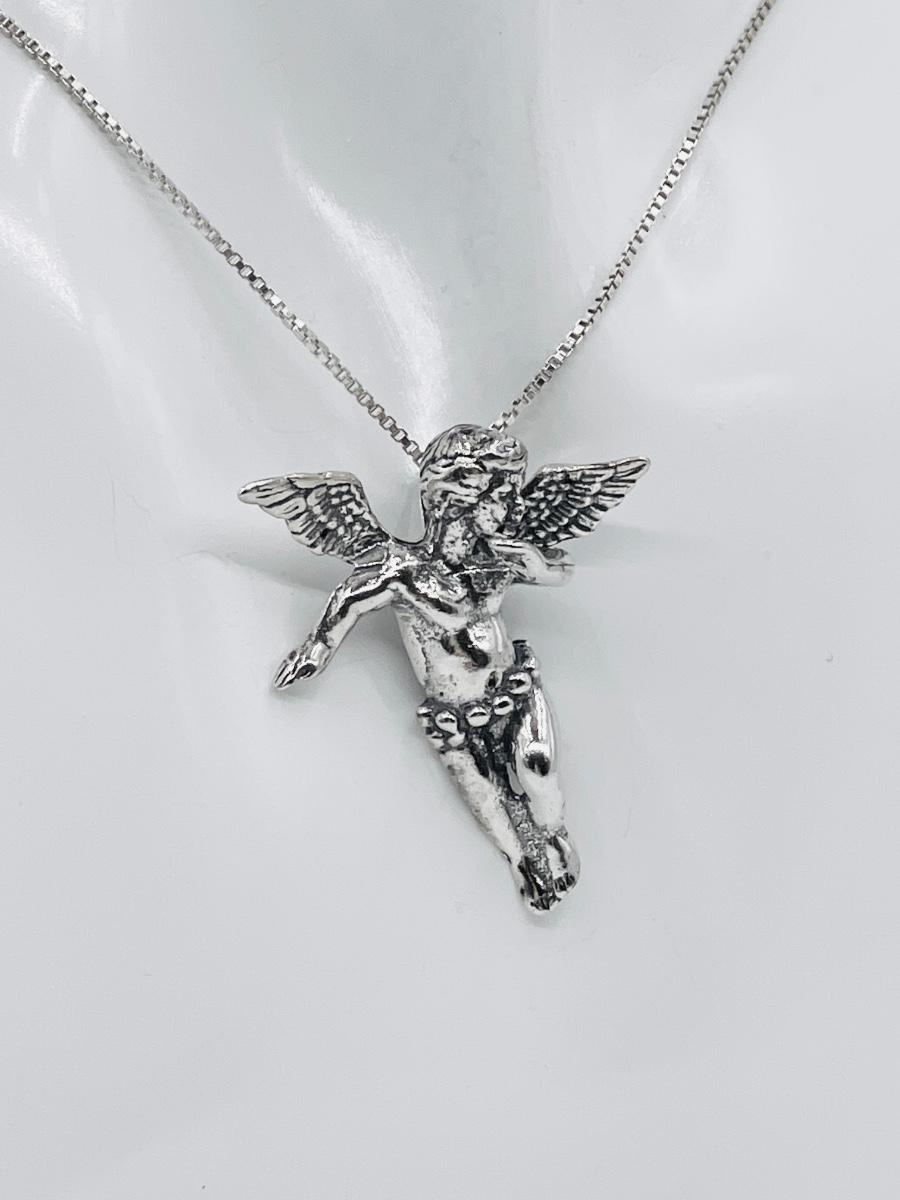 Sterling (925) ~ Cupid Pendant & Sterling (925) 18” Box Chain ...