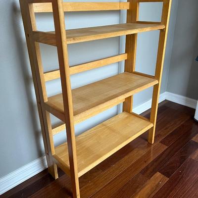 Folding Oak Display Wooden Shelf