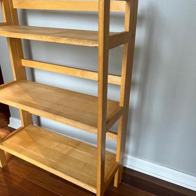 Folding Oak Display Wooden Shelf