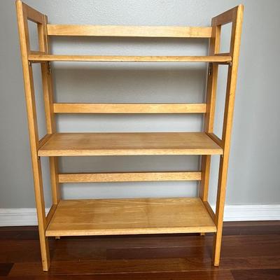 Folding Oak Display Wooden Shelf