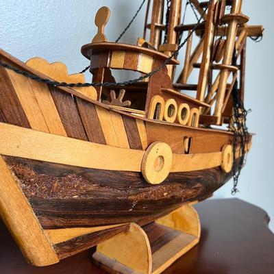 Multi Layered Wooden Inlay Boat