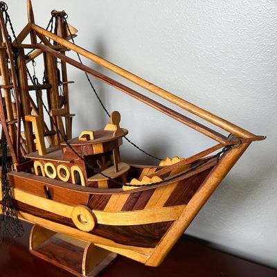 Multi Layered Wooden Inlay Boat