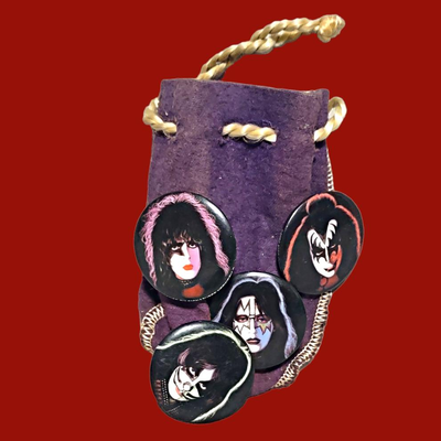 4 Vitage Kiss Band Members Buttons