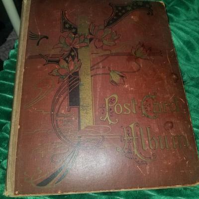 a tique post card album   no post cards