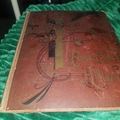 a tique post card album   no post cards