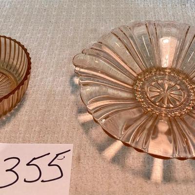 2 Anchor Hocking Pink Depression Glass